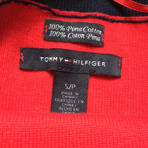 Tommy Hilfiger Pima Cotton Red Sweater S - Picture 3 of 4